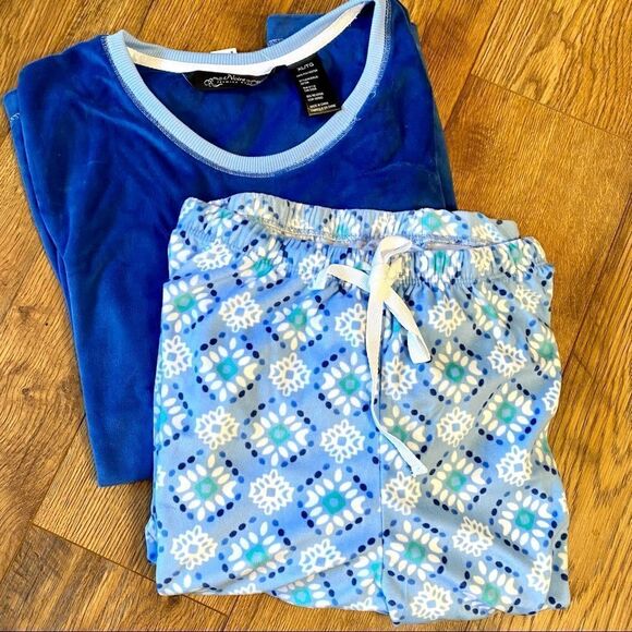 NOIRE JASMINE ROSE PLUSH VELOUR PAJAMA SET XL NWT - Picture 2 of 16